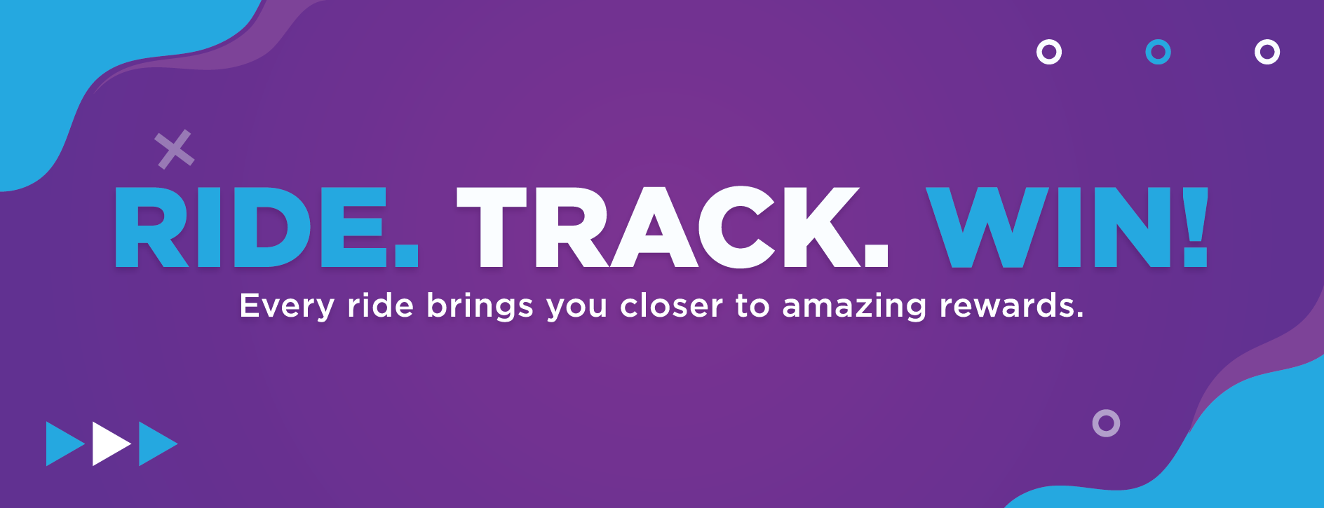 GoPerks Slogan Banner. Ride. Track. Repeat.